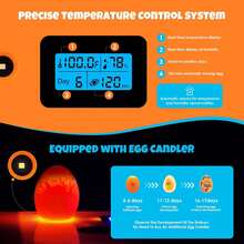 25 Egg Incubator Digital Poultry Hatcher Machine With Automatic Egg Turning, Incubators For Hatching Eggs, Temperature & Humidity Control, LED Screen, General Purpose Incubator( - trái cam - Xem 3