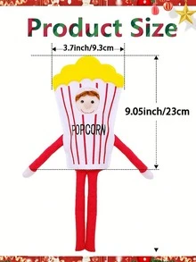 Vêtements accessoires pour poupée lutin de Noël, Décoration de pop-corn, Convient pour la décoration de fête de famille pour les vacances, Cadeau de Noël, Poupée non incluse