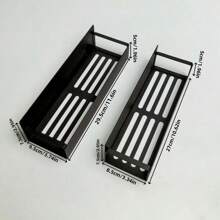 1/2pcs Set Magnetic Side Storage Rack, Suitable For Refrigerator And Washing Machine - No Drilling Required, Fashionable Black Metal Face, Wall-Mounted Spice Organizer, Perfect For Laundry Essentials