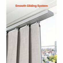 Panel Track Blinds, Extendable Track From 45.8 In To 86 In W, Trimmable Panel Curtains Up To 96 In H, Vertical Blackout Panel Blinds For Sliding Doors, Patio Doors, Room Divider, Light Gray - Light Grey - View 5