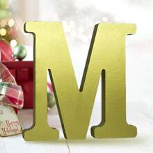 6 Inch Black Wood Letters, Unfinished Wood Leters For Wal Decor Decorative Standing Leters Slices Sign Board Decoration For Crat Home Party Projects - Gold - View 10