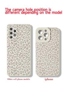 Perforated Straight Edge Yellow Leopard Print Painted Elongated Lanyard Shockproof Phone Case Waterproof Anti-Fall Scratch Resistant