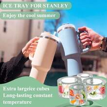 Tumbler Ice Mold Set - Silicone Ice Tray With Lid, Suitable For Frozen Drinks, Juice, Whiskey, Cocktails, And Coffee, Compatible With 20-40 Oz Glass And  Tumblers, Practical Ice Mold,7798482 - 綠色 - 查看 5