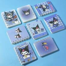 Sanrio Sanrio 4er-Set japanische Cartoon Schwarze Reishefte - Lila Serie, Kuromi A7 Spiralbuch, geeignet für Bürohefte, Schulbedarf, Notizblöcke, Memos, Lehrergeschenke, Schulanfang Grundlagen