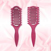 1 件轻质卷发刷 - 采用透气设计，可快速干燥和定型头发，帮助定义和造型男士和女士的卷发，减少毛躁和分叉，适合夏季、旅行和日常使用 - 均碼 - 查看 8