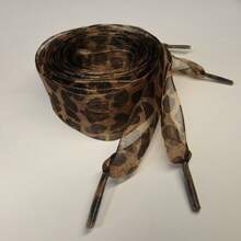 1 Pair Leopard Print Shoelaces Women Exquisite Laces For White Shoes 2.5cm Widen Silk Satin Shoelaces For Canvas, Sneakers, Sport Shoes Gift For Women