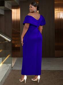 Sexy Women V-Neck Front Slit Cocktail Dress, For Birthday, Wedding Guest, Graduation, Dinner, Homecoming New Year Eve