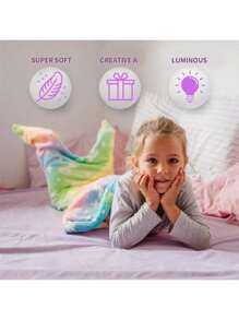 Bolsa de dormir con iluminación infantil, manta con iluminación estilo mermaid y cielo estrellado, decoración navideña