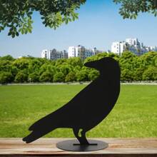 2pcs Raven Silhouette Metal Garden Stakes - Contemporary Yard Signs With Stakes For Home & Halloween Decor