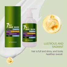 7-In-1 Nourishing Hair Mask, 250g, Infused With Rosemary, Castor Oil, Babassu Oil, Pumpkin Seed Oil, Peppermint Oil, Biotin, Keratin Oil, Highly Moisturizing, Repairs Damaged Hair, Leaves Hair Soft And Glossy (2 Variants) - White - View 11