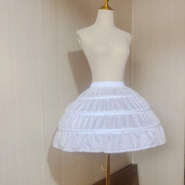 1pc White 45cm 3-Layer Single Steel Hoop Petticoat Slip Skirt, For Dress, Cosplay, Host, Birthday Party, Gift