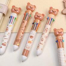 1pc Neutral Cartoon Bear Multi-Color Pen Ten In One Pressure Multi-Color Pen Ballpoint Pen Daily Gel Pen Painting Receipt Mark (Random Pattern) (Random Color)Office, School, Drawing,Student,Markers,Stationery,Boys,Girls,School Supplies,Kids Boy Toys,Pen For Girls,Girls School Supplies,Back To School