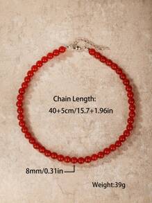 1 pièce Collier de mode bohème en pierre naturelle de 8 mm pour femmes. Collier de perles colorées en tourmaline et cristal rose pour femmes