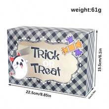 3 Design Mix Halloween Cardboard Gift Boxes For Halloween Treat Boxes In Halloween Features For Candy Snacks Cookie Small Gifts With Window And Ribbon - Multicolor - View 3