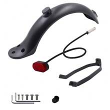 Rear Fender Mudguard With Folding Hook, Bracket, Tail Light Compatible With Xiaomi M365 Pro 1S/Pro2 Electric Scooter, Rear Wheel Splash Guard Kit