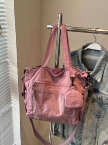 2pcs Fashionable Casual Solid Color With Coin Purse Large Capacity Tote Bag ,Suitable For University/College Classroom / Commute/Work/ Festivals/Vacation/Holiday,For Women, Rookies & White-Collar Workers,Girl, College Students,Lady,Woman ,Or Women, Rookies & White-Collar Workers,Girl, College Students,Lady,Woman