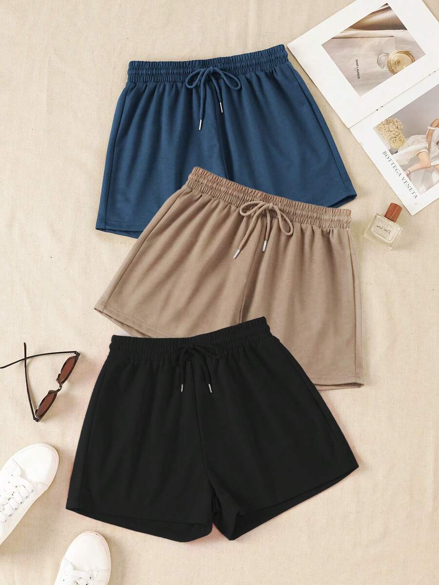 Three Pieces Sports Shorts, Slightly Stretchy, Suitable For Summer Wear, Suitable For Outdoor, Sports, Travel, City Roaming And Other Occasions, Comfortable And Easy To Match, Outdoor Sports Shorts, Women's Three Pieces Shorts, Women's Sports Shorts, Sports Casual Shorts, Summer Shorts, Three Pieces Shorts - 彩色 - 查看 1