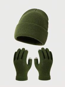 1 Pair Assorted Candy Color Men's Solid Touchscreen Gloves, Warm And Versatile For Autumn/Winter Daily Wear And Outings Winter Head Warmer