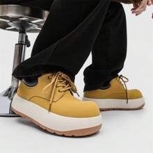 New Men's High-Top Lace-Up Waterproof Snow Boots, Trendy Streetwear Style, Thick Sole, Super Lightweight, Fashionable