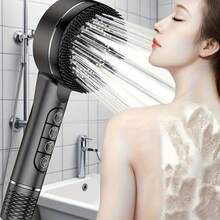 布拉格淋浴喷头，增压水压，多种喷洒模式可调 - 节水设计，内含8个替换滤芯！ABS材质浴室配件 | 强力增压过滤手持淋浴喷头