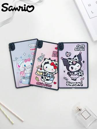 Sanrio Cute Purple Cow Kuromi Flat Case Suitable For MatePad SE 11, Cow KT Stand Colorful Protective Cover For Mate Pad 11.5