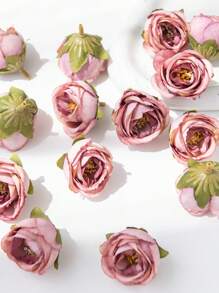 5/10/20/30PCS人造花玫瑰花头和花蕾DIY系统盒，蛋糕装饰，花环材料，节日生日派对装饰，婚礼新娘手腕花，手捧花材料，家居花店，花园，情人节礼物，新年装饰材料 - 彩色 - 查看 4