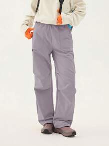 TECTOP 女士户外保暖裤，防风保暖透气防水，弹性腰带，2个大口袋，滑雪徒步裤，随机图案发货，冬季款 - 粉色 - 查看 4