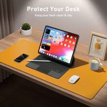 80 X 40 Cm Beige Extended Mouse Pad, Writing Pad, Office Desk Mat, Desktop Protector, Anti-Glare, Anti-Scratch, Waterproof PU Leather + Anti-Slip Velvet Surface, Multiple Sizes & Colors Available, Modern Home Decor Pad, Leather Desk & Coffee Table Pad, Laptop Protector, Washable & Reusable Extra Large Computer Mouse Pad, Easy To Clean Office & Study Supplies Gaming Mouse Pad