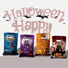 50 个全新万圣节糖果袋、节日派对手持礼品袋、OPP 袋，“万圣节快乐！”