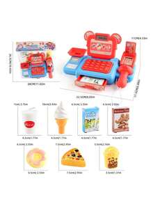 儿童角色扮演玩具超市收银机，角色扮演微型便利店收银台模型（需电池） - 彩色 - 查看 9