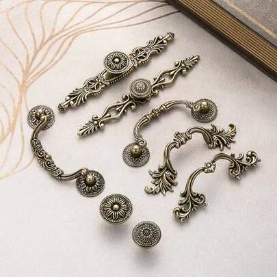 Bronze Schranktürgriffe mit Rückplatte, Vintage Zinklegierung Schubladenknöpfe und -griffe für Möbel, Schlafzimmer, Küchenschränke mit Schrauben