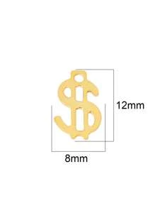 20 Peças Achados de Pingente de Dólar de Aço Inoxidável, Encantos do Símbolo U$ para Suprimentos de Fabricação de Joias DIY, Acessórios