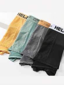 4pcs/Set Men's Ice Silk Mesh Breathable Underwear, Summer Cool Men's Innerwear