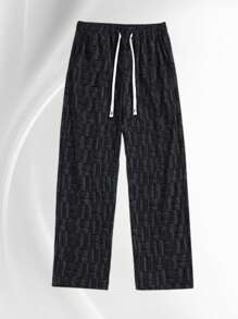 Men's Simple And Fashionable Style, Suitable For Casual Daily Sports Wear. The Straight Leg Loose Pants Are Made Of Knitted Fabric, Which Is Soft And Elastic And Friendly To The Skin. They Are An Excellent Gift For Boyfriends, Husbands, Or Family Members. These Pants Embody A Simple And Fashionable Aesthetic. Men's Drawstring Waistband, Minimalist Style, Fashionable Pants