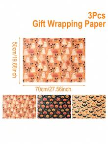 3/6 件万圣节礼品包装纸，70*50 厘米包装纸，带有南瓜、鬼魂、蝙蝠设计、包装纸、礼品包装、书籍包装、花束用品、鲜花包装纸、万圣节装饰、万圣节派对装饰、万圣节不给糖就捣蛋装饰、万圣节快乐装饰 - 萬聖節B款 - 查看 12