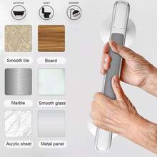 Support Hand Rail Handle Bar Grip Grab Suction Bath Bathroom Shower - Grey - View 8