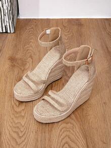 厚底防水坡跟罗马凉鞋