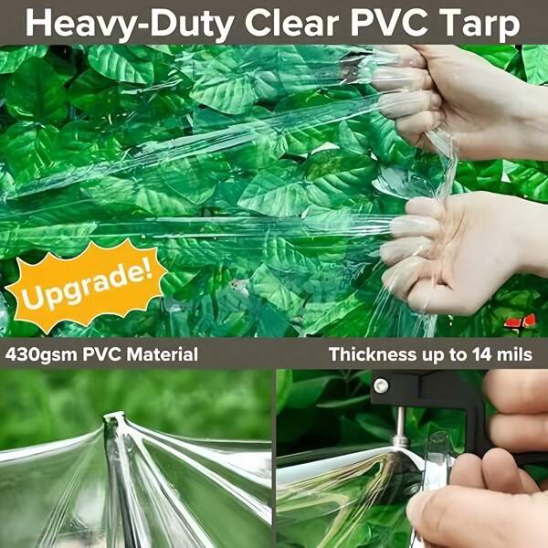 1PC Multi Size Transparent Outdoor Tarpaulin PE Rainproof Garden Plant Cover Pergola Canopy Window Balcony Garden Windproof AwningTarpaulin
