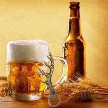 1pc Gold Deer Antler Bottle Opener, Creative Bottle Opener With Deer Antler Design, Suitable For Household Gatherings, Bars And Restaurants - Multicolor - View 4