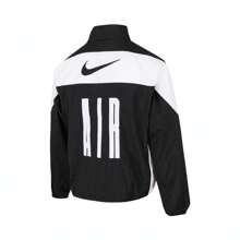 Big Kids' Nike Air Woven Track Jacket, Woven Hooded Jacket IH5968-010 - Black and White - View 2