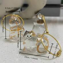 Transparent Cat Hair Storage Box Charm Gashapon Cat Hair Capsule Keychain Pendant Cute Cartoon Cat Keychain With Fluffy White Cat Hair - Transparent Oval Keychain Pendant, Suitable For Cat Lovers And Pet Owners - Multicolor - View 4