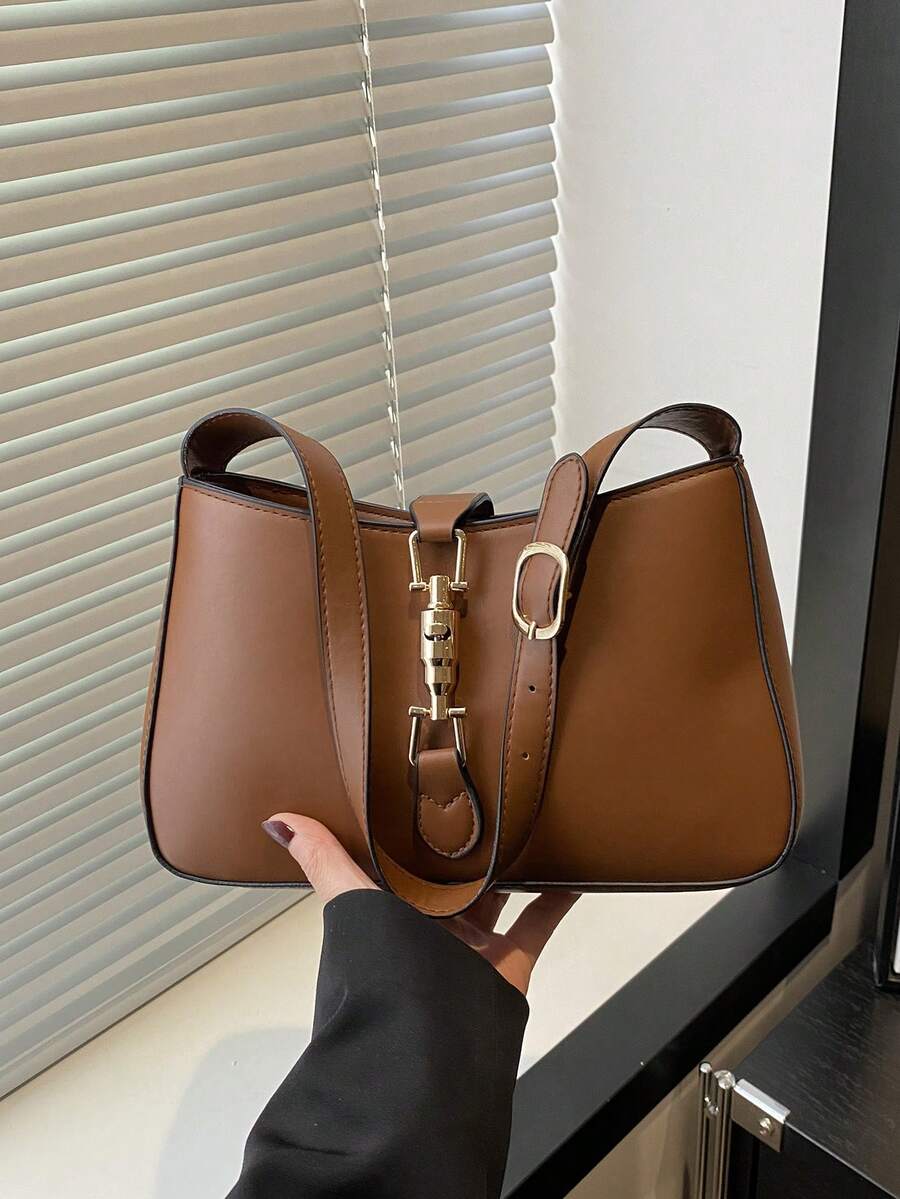 高品质超大女士户外休闲单肩腋下包，全新设计，简约而不失优雅复古小众便携高档户外休闲法棍包，时尚、优雅、简约、个性、多用途、经典，适合通勤、办公、约会、日常使用、购物、下午茶