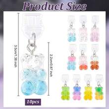 1pc Candy Bear Anti-Dust Plug, Creative Cute 3D Resin Pendant, Transparent Silicone Dust Plug Accessory For Smartphones, Tablets, Kindle, Charging Port Decor & Gift, Compatible With IPhone Lightning/Type-C, Secure & Waterproof - Multicolor - View 3