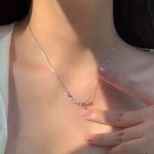 1pc Fashionable Niche Zirconia Flower Collar Necklace For Women