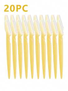 Stainless Steel Eyebrow Grooming Kit – Includes Razors, Covers, Long-Handled Scissors & Beauty Tools For Eyebrow Shaping, Exfoliating & Bikini Trimming