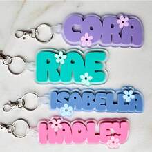 Backpack Name Tag Pendant, Lunch Bag Charm, Girls Backpack Name Tag, Kindergarten Keychain, Diaper Bag Tag, Letter Style, Colorful Cute, Personalized Custom, Halloween Edition, Christmas Gift, Wedding Use, Suitable For Teenagers, Birthday Gift, Custom 3D Letter Keychain - Daisy Flower Names - View 8
