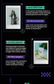 FujiFilm Camera Mini EVO Instant Camera Girly Polaroid Selfie Beauty + 10 Filters Polaroid To Capture Beautiful Moments Black (Type-C)