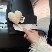 Cute Heart Shape Car Tissue Box, Hanging Visor Paper Holder, Creative Car Interior Decoration Accessory For Women - Multicolor - View 9