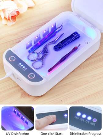SWEET UV 美甲工具消毒盒带蓝光多功能 USB 美甲工具消毒香薰盒适用于专业美甲沙龙、美甲工具、化妆工具、镊子、珠宝、手机、手表、钥匙