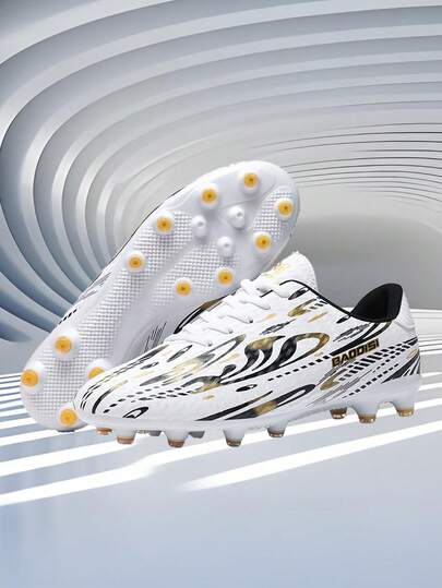 1 Pair Leather Studs Soccer Shoes For Teenagers, Durable Non-Slip Stable Sports Shoes Suitable For All Seasons, Back To School